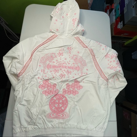Supreme AOI Track Jacket White & Pink Color Mens XXL Size Glow in the Dark - Picture 3 of 11